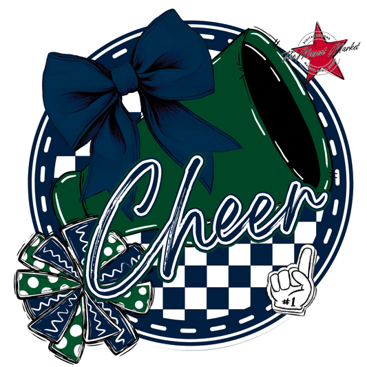 Cheer Circle Design-Navy-Green