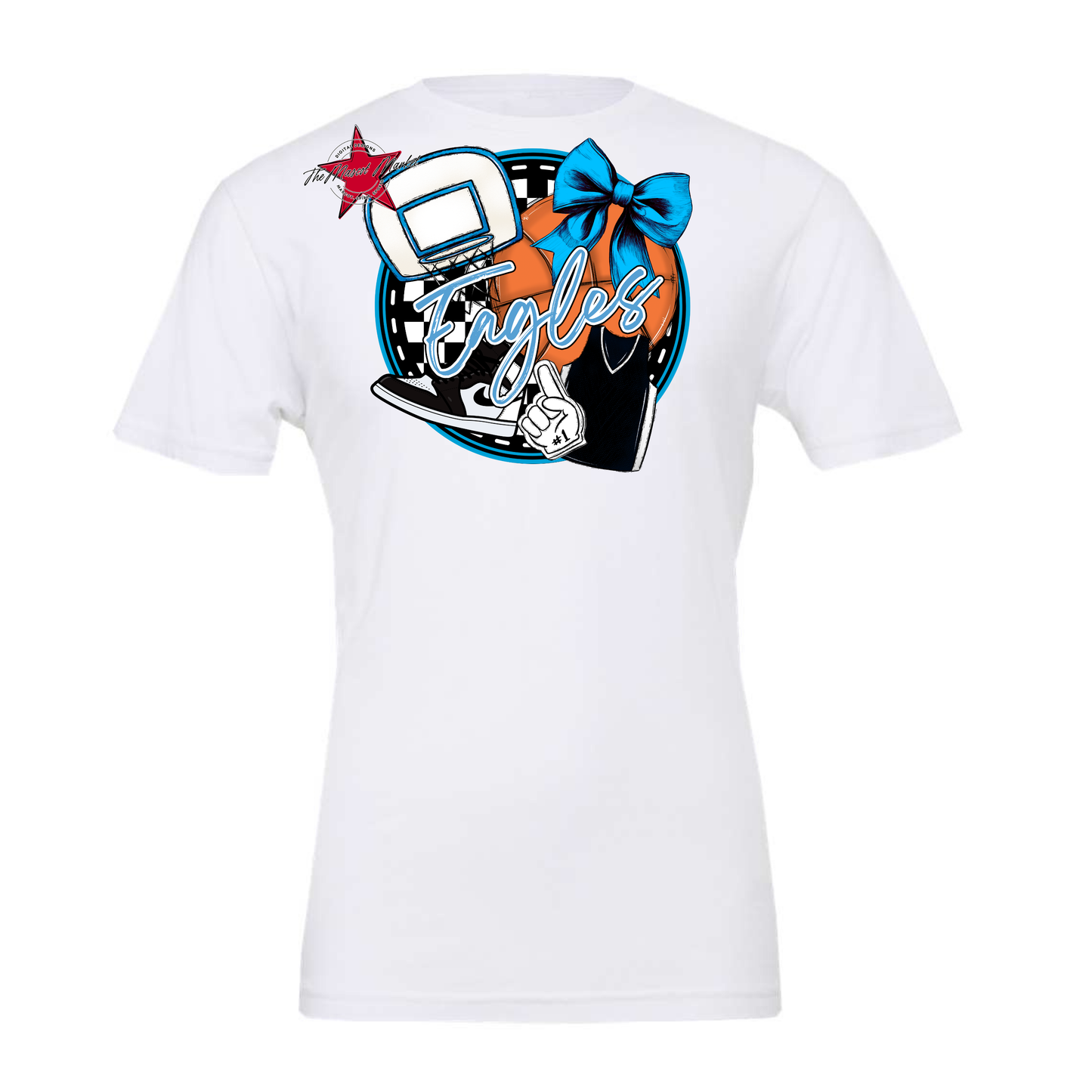 Eagles Circle Basketball Design-Carolina Blue