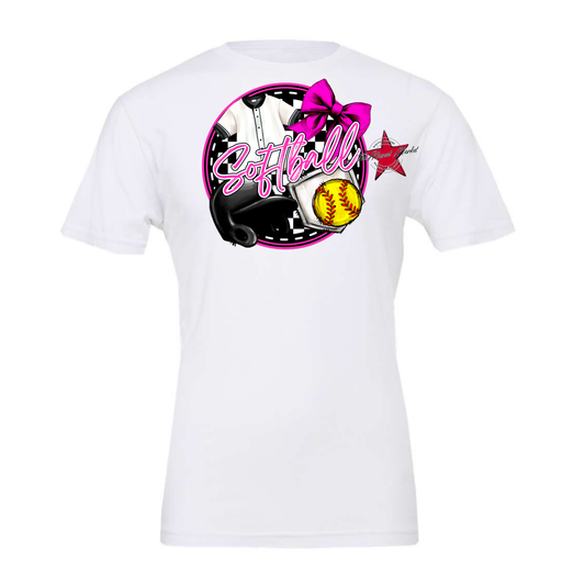 Circle Softball Design-Pink