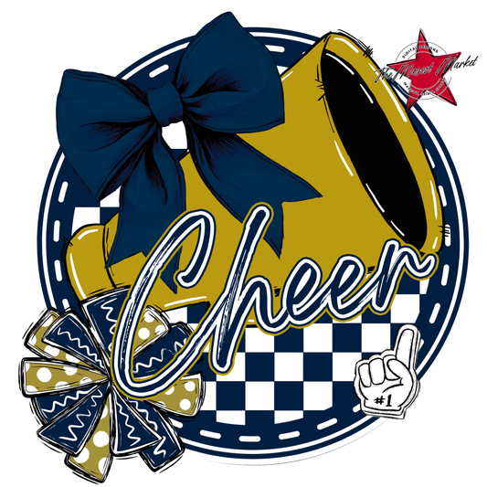 Cheer Circle Design-Navy-Gold