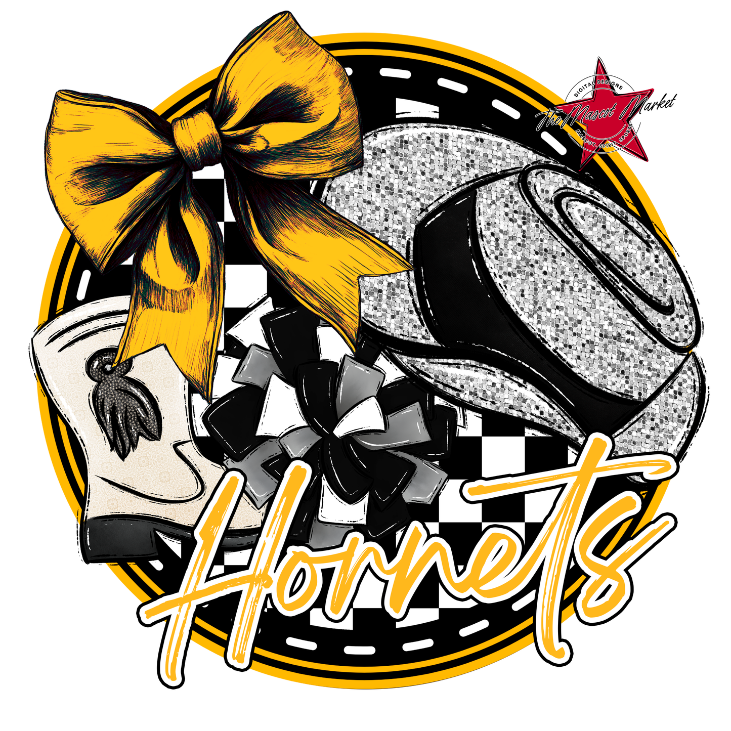 Hornets Circle Drillteam Design-Yellow