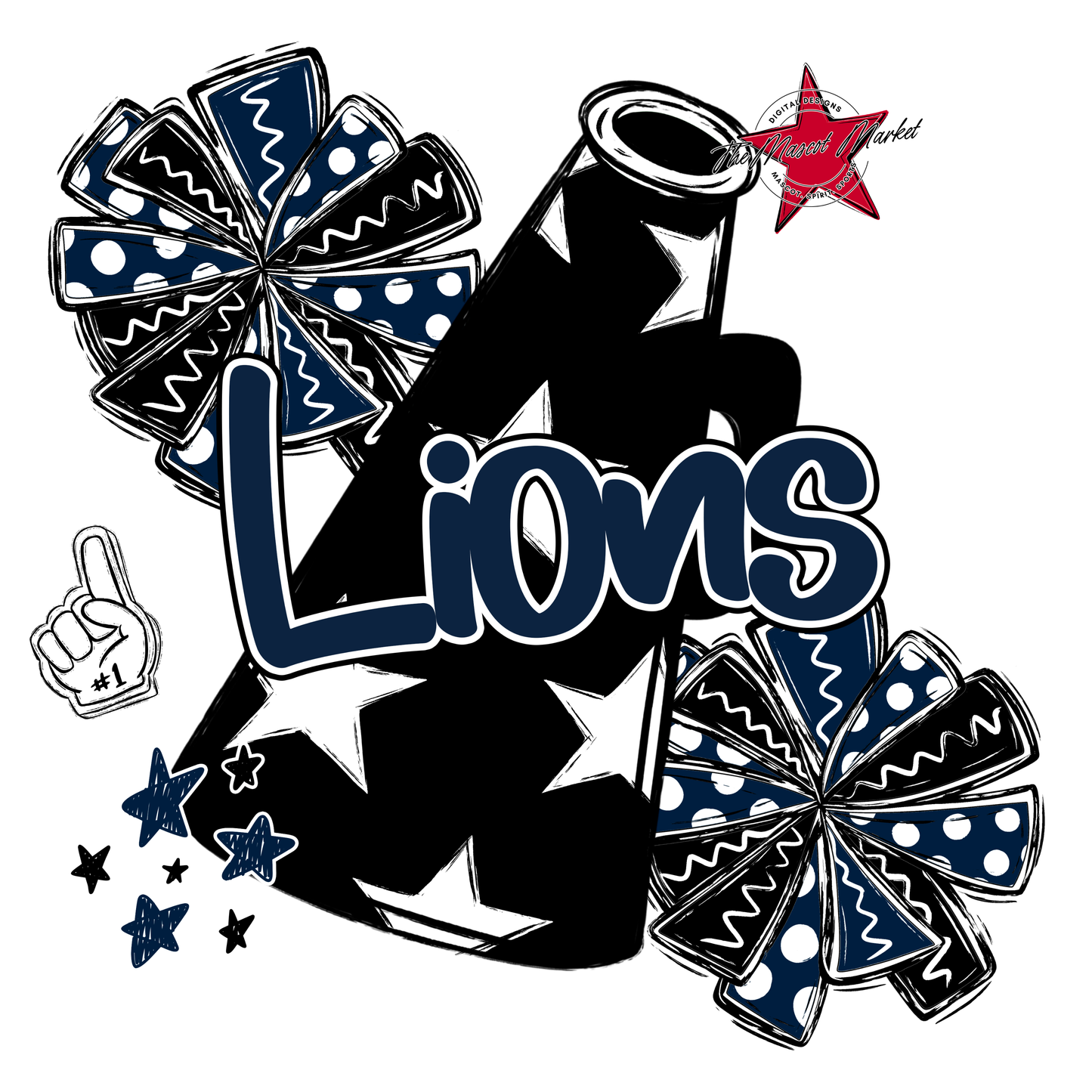 Lions Alpha Megaphone Design-Navy