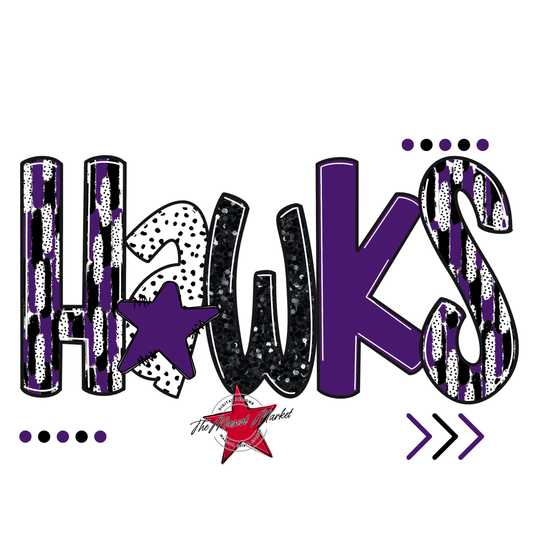 Hawks Brushstroke Alpha w Arrows-Purple