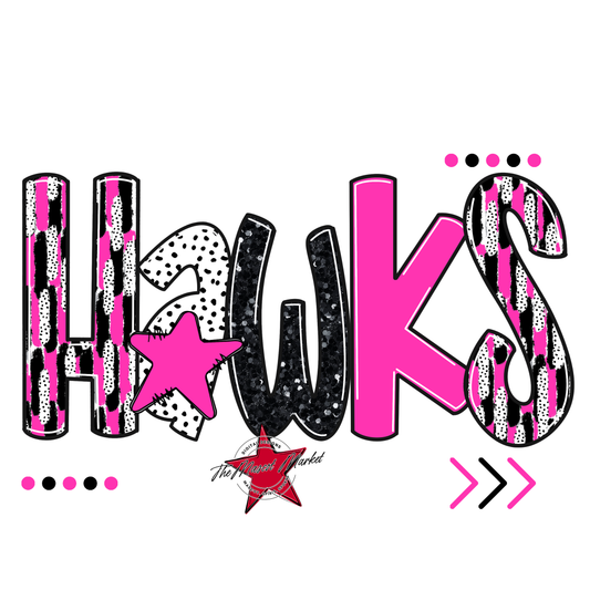 Hawks Brushstroke Alpha w Arrows-Pink