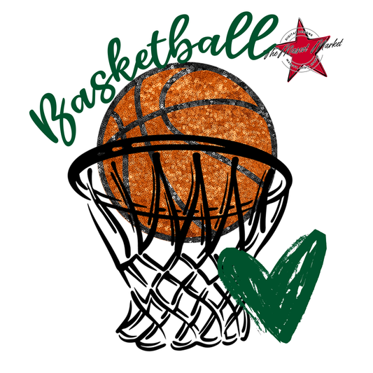 Basketball Sequins w Net-Green