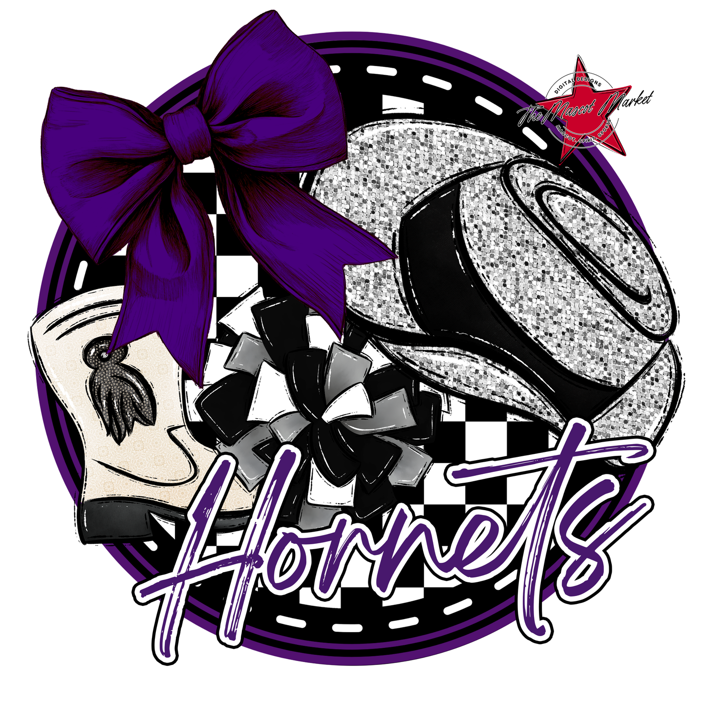 Hornets Circle Drillteam Design-Purple