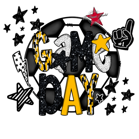Game Day Scrape Soccer Design-Yellow