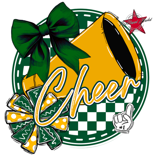 Cheer Circle Design-Green-Yellow