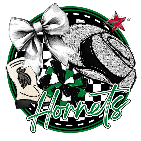 Hornets Circle Drillteam Design-Kelly Green