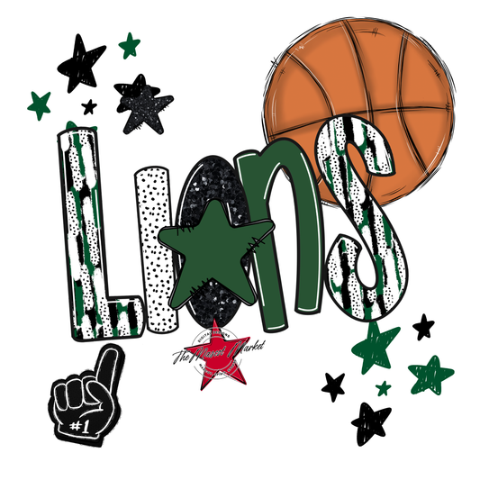 Lions Basketball Scrape-Green