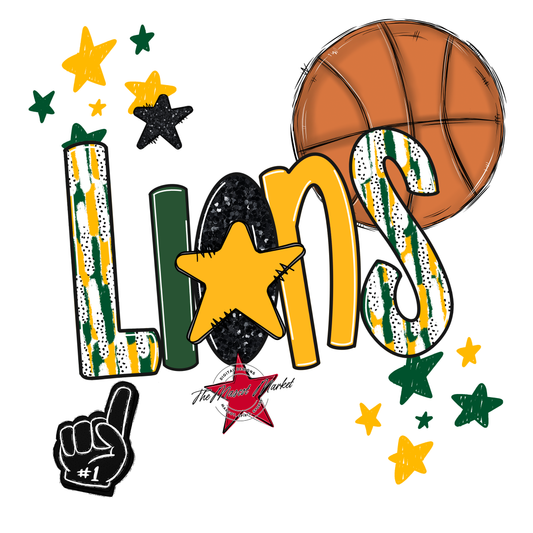Lions Basketball Scrape-Green-Yellow