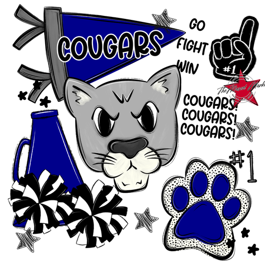 Cougars Spirit Design-Blue