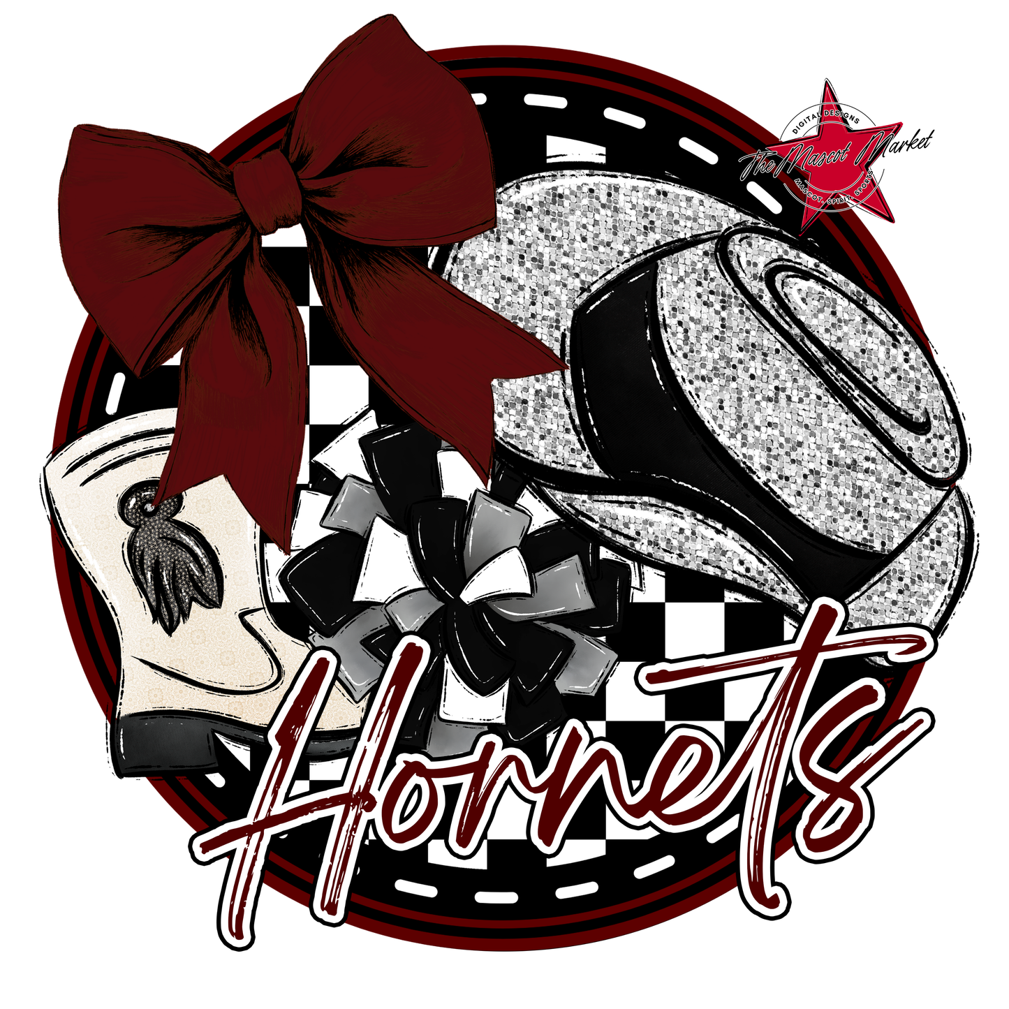 Hornets Circle Drillteam Design-Maroon