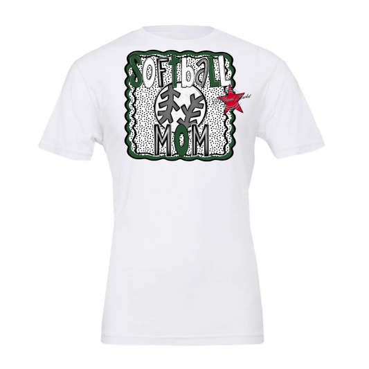 Softball Mom Dot Design-Green