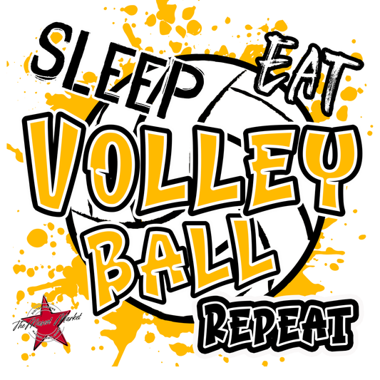 Eat Sleep Volleyball Repeat Design-Yellow