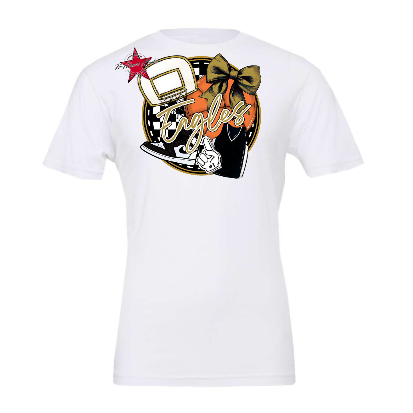 Eagles Circle Basketball Design-Gold