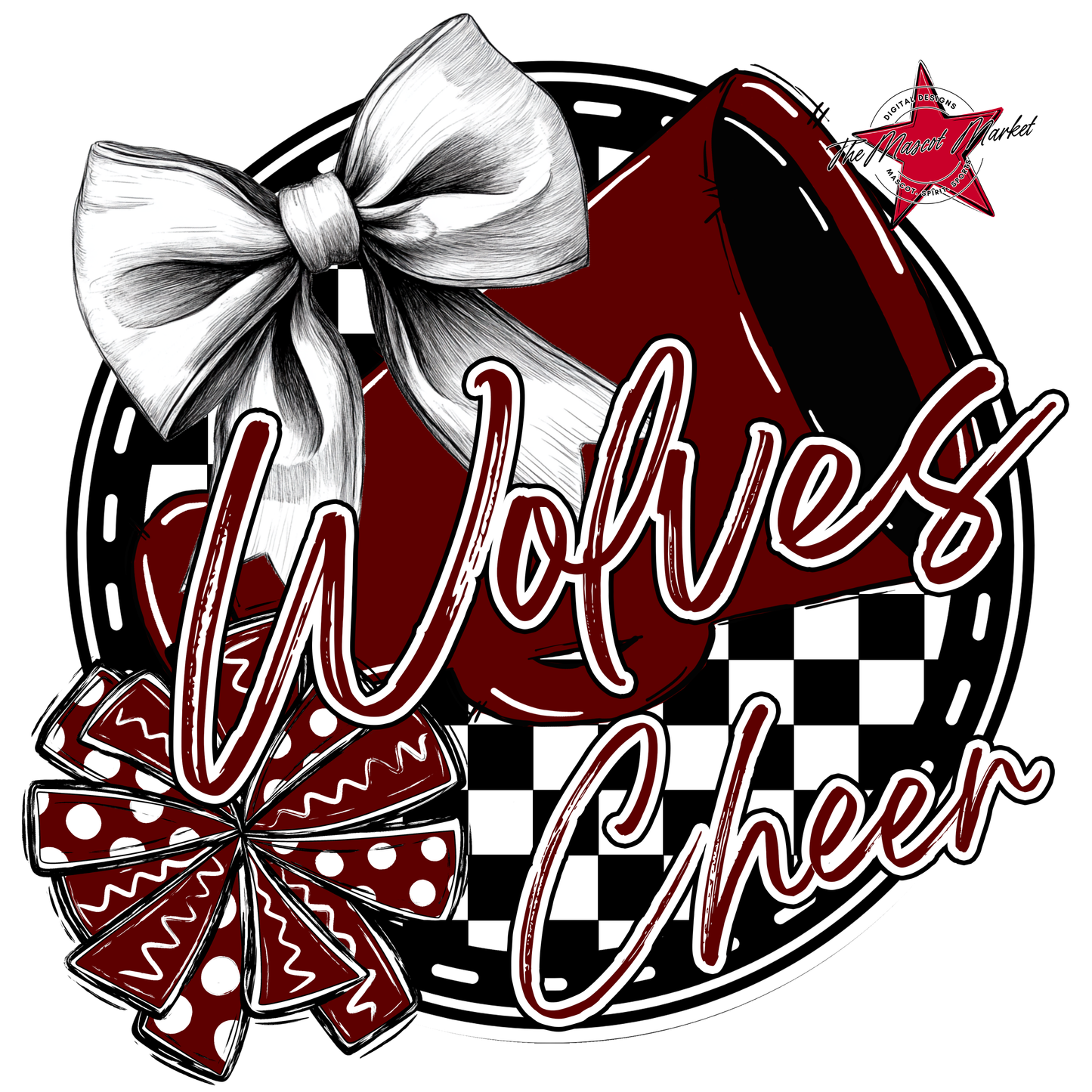 Wolves Circle Cheer Design-Maroon