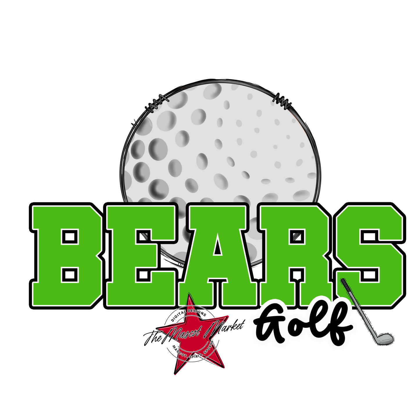 Bears Varsity Golf Design-Bright Green