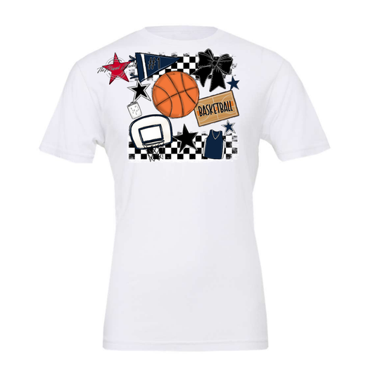 Basketball Checkers Spirit Design-Navy