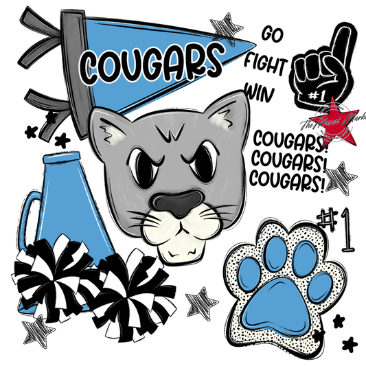 Cougars Spirit Design-Carolina Blue
