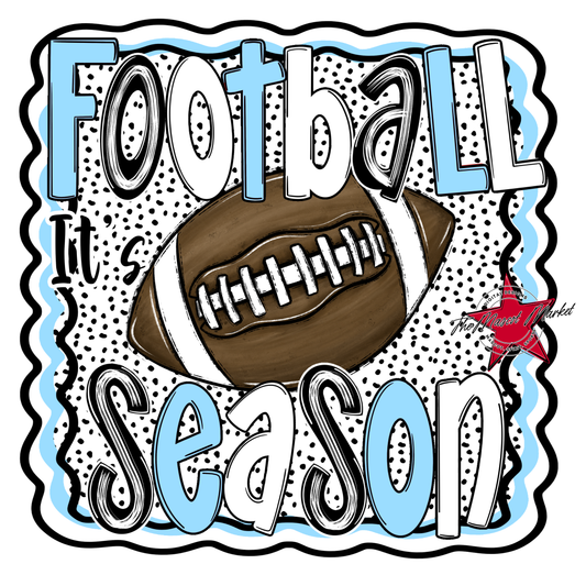 It's Football Season Dot Design-Columbia Blue