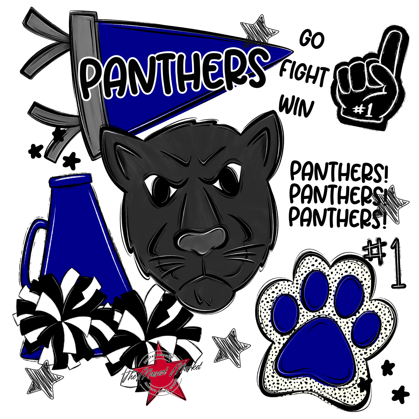 Panthers Spirit Design-Blue