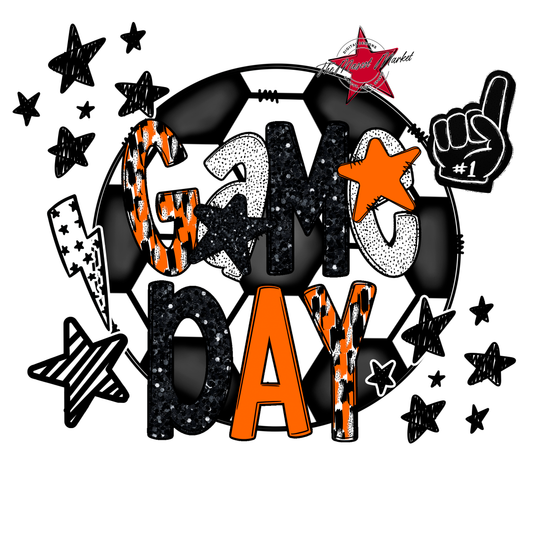 Game Day Scrape Soccer Design-Orange