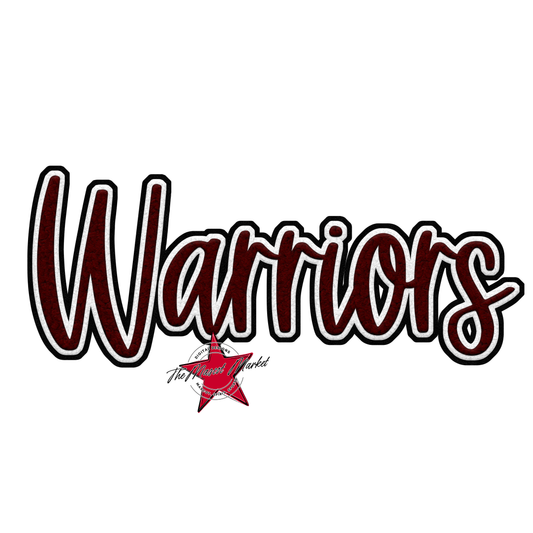 Warriors Faux Chenille Patch-Maroon