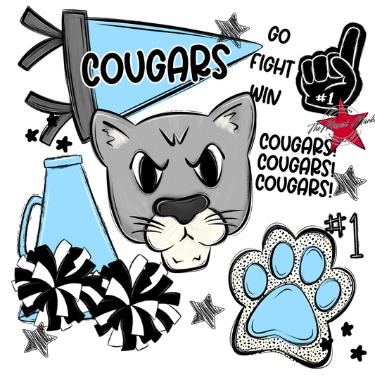 Cougars Spirit Design-Columbia Blue