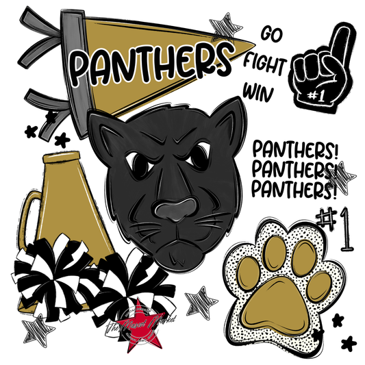 Panthers Spirit Design-Gold