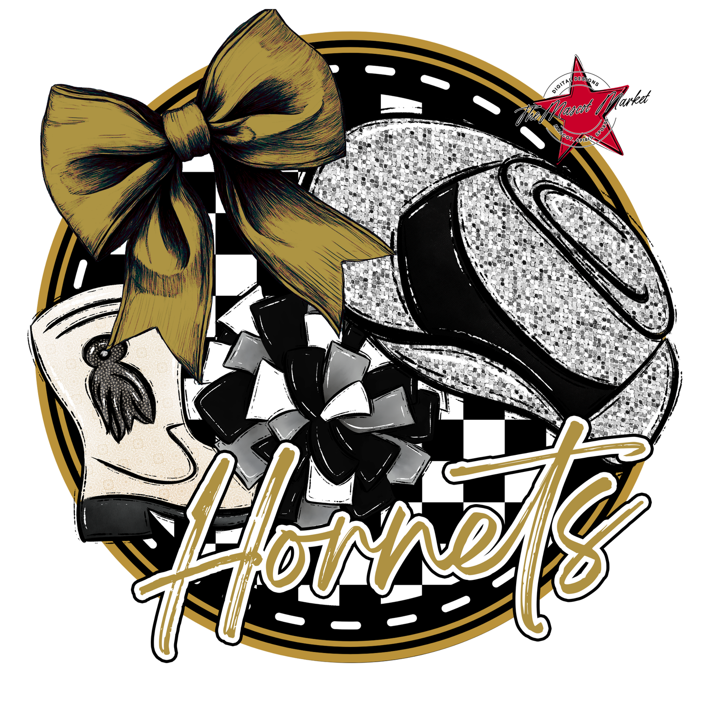 Hornets Circle Drillteam Design-Gold