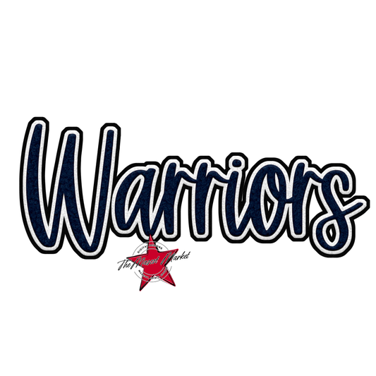 Warriors Faux Chenille Patch-Navy