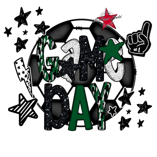 Game Day Scrape Soccer Design-Green