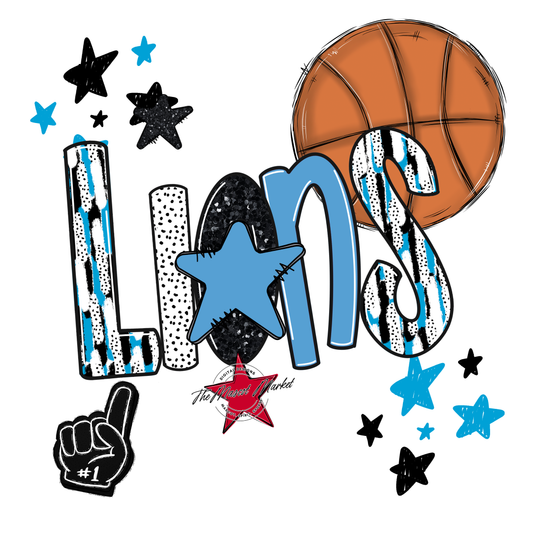 Lions Basketball Scrape-Carolina Blue