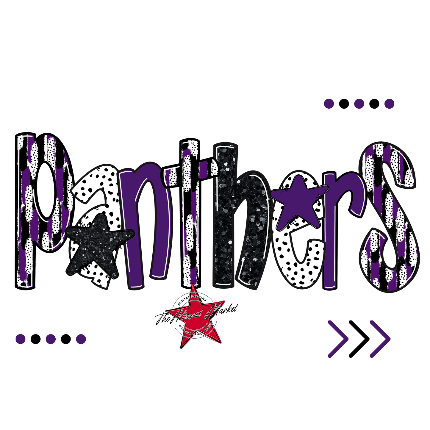 Panthers Brushstroke Alpha w Arrows-Purple