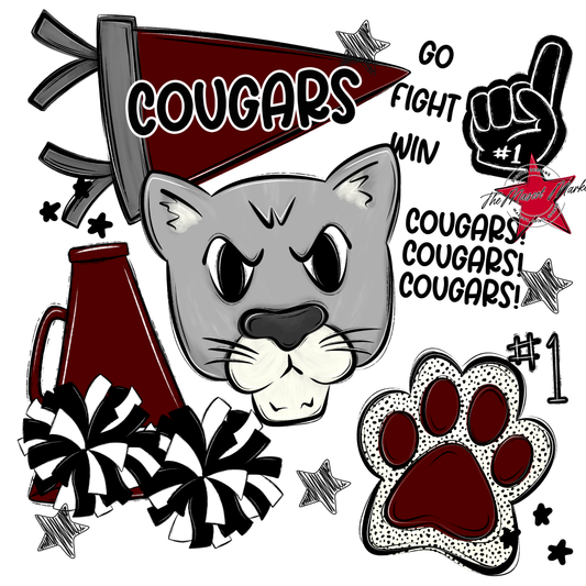 Cougars Spirit Design-Maroon