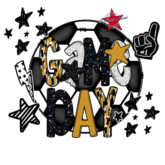 Game Day Scrape Soccer Design-Gold