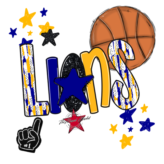 Lions Basketball Scrape-Blue-Yellow