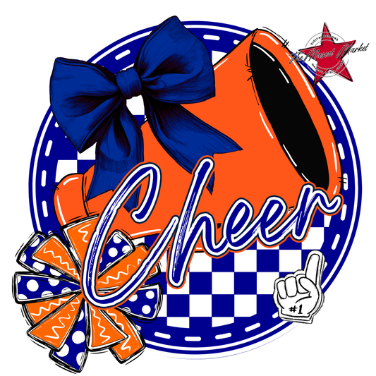 Cheer Circle Design-Blue-Orange