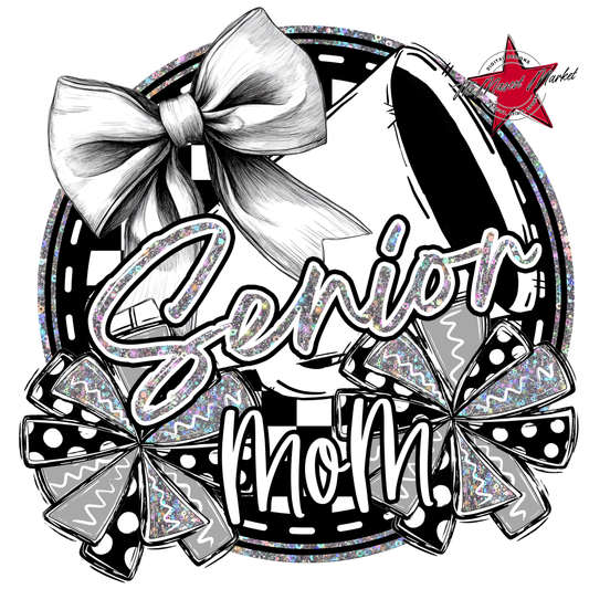 Senior Mom Cheer Circle Design-Silver