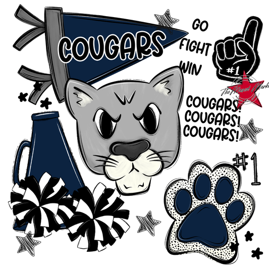 Cougars Spirit Design-Navy