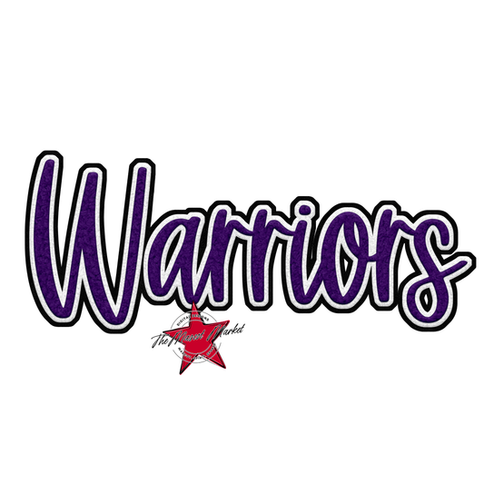 Warriors Faux Chenille Patch-Purple