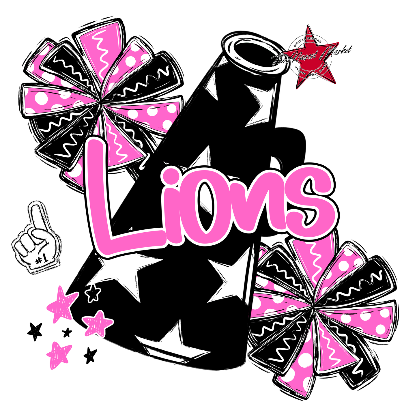 Lions Alpha Megaphone Design-Baby Pink