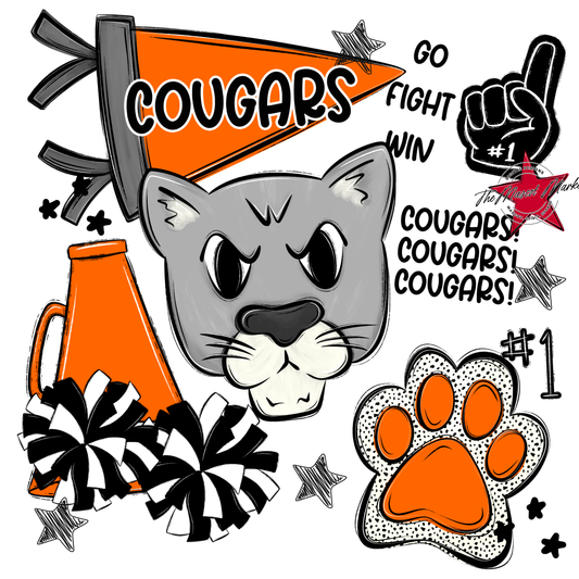 Cougars Spirit Design-Orange
