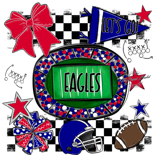 Eagles Checkers Spirit Design-Blue-Red