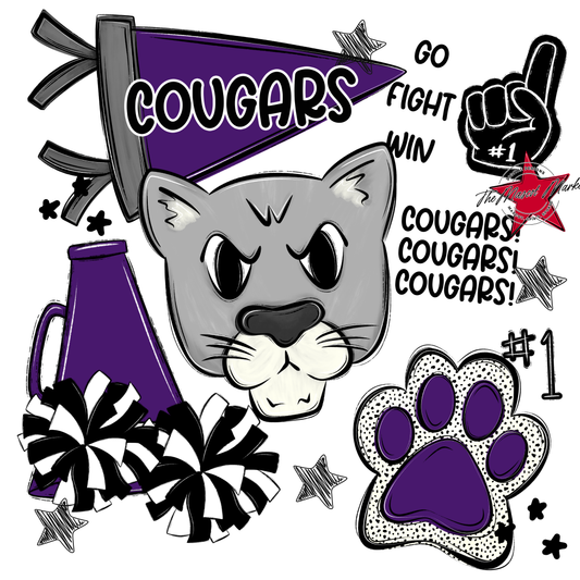 Cougars Spirit Design-Purple