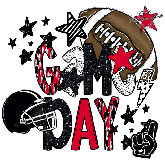Football Game Day Scrape-Red