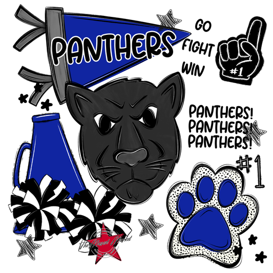 Panthers Spirit Design-Royal Blue
