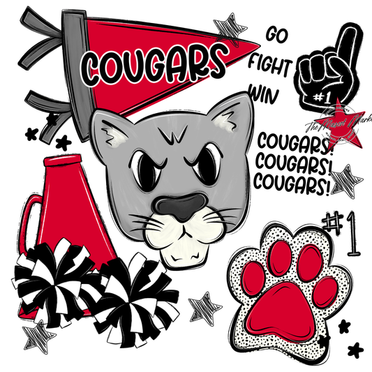 Cougars Spirit Design-Red