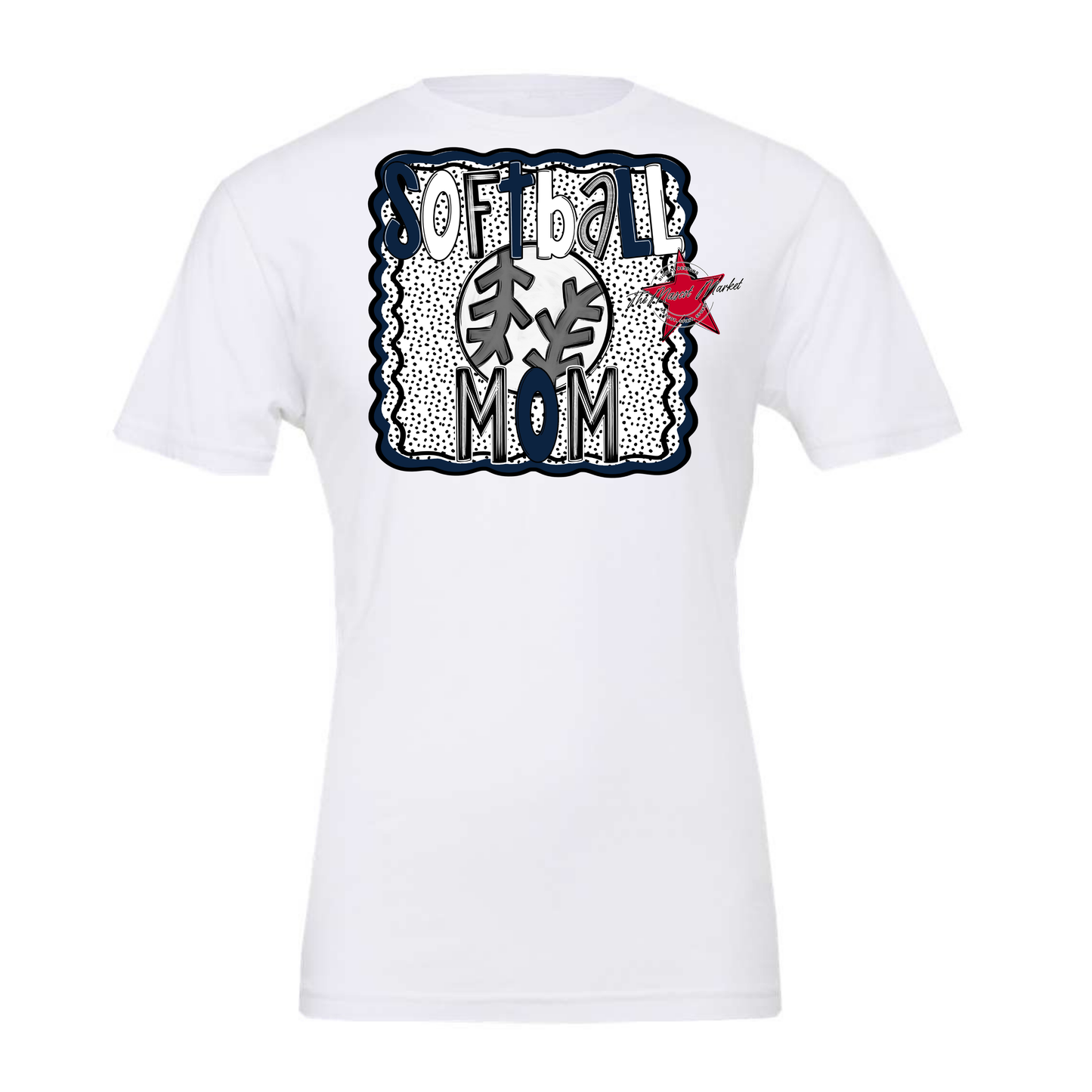 Softball Mom Dot Design-Navy